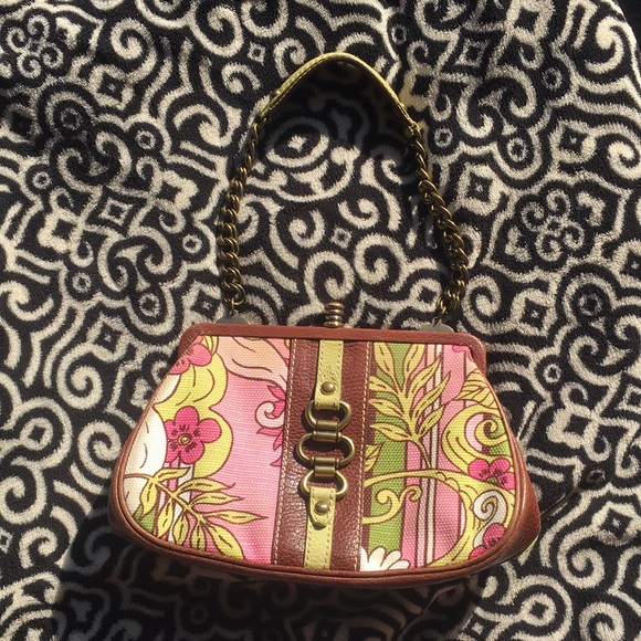 Isabella Fiore Pink brown lime Floral Bag - Picture 1 of 15